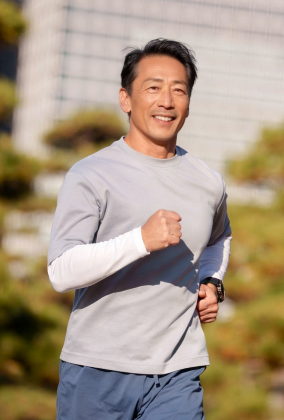 Man wearing hair system confidently