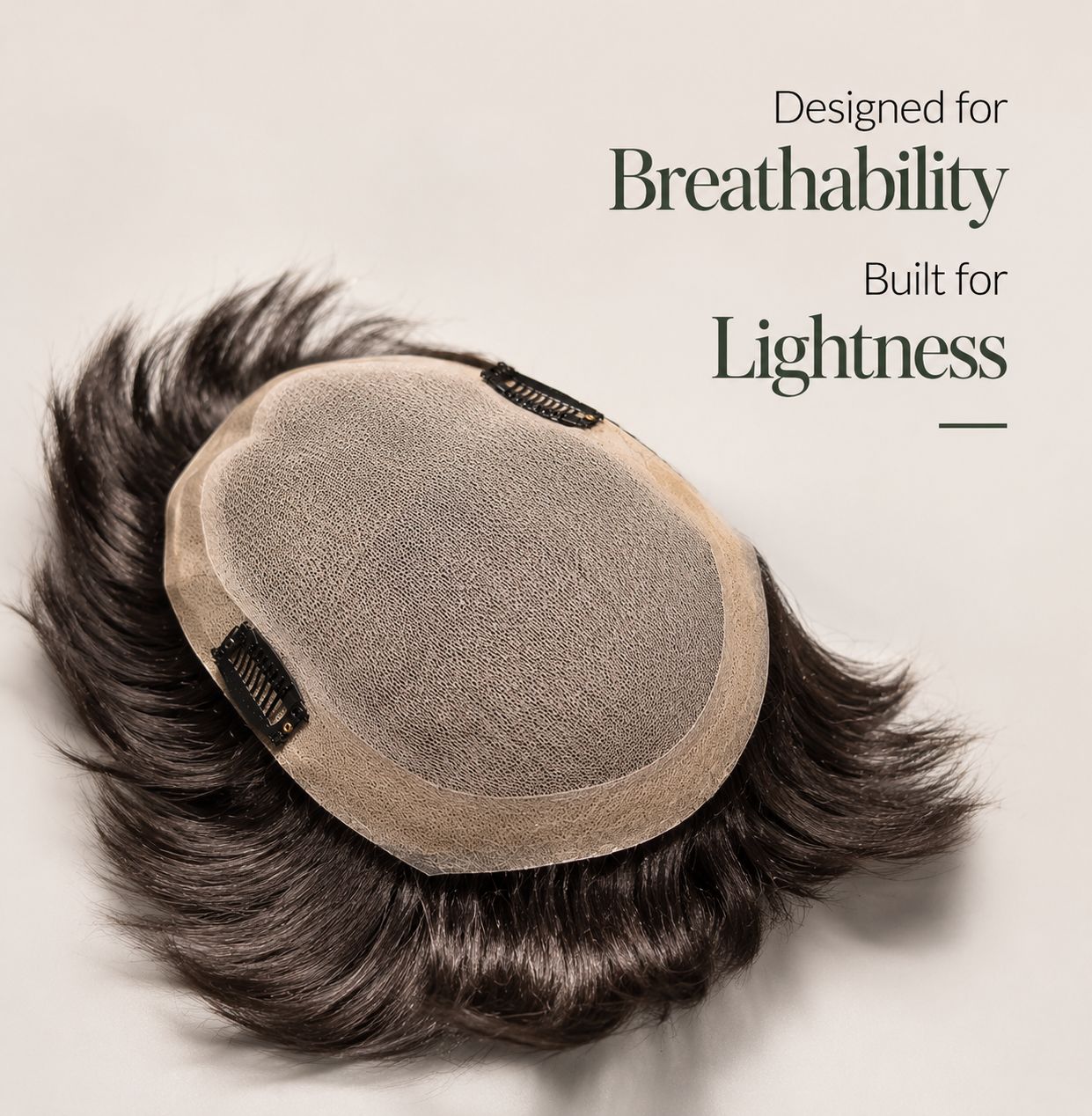 Breathable, lightweight lace-base hair system